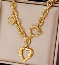 Chunky Heart Gold Necklaces