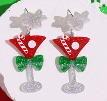 Martini Christmas Earrings