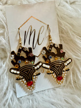 Enamel Rudolph Reindeer Christmas Earrings