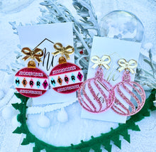 Fun Glitter Christmas Ornament Earrings