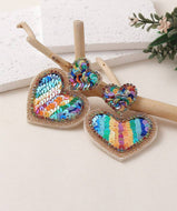 Heart Rainbow Sequin Earrings