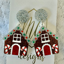 Gingerbread House Christmas Earrings