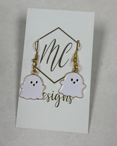 Small Ghost Hoop Earrings Halloween