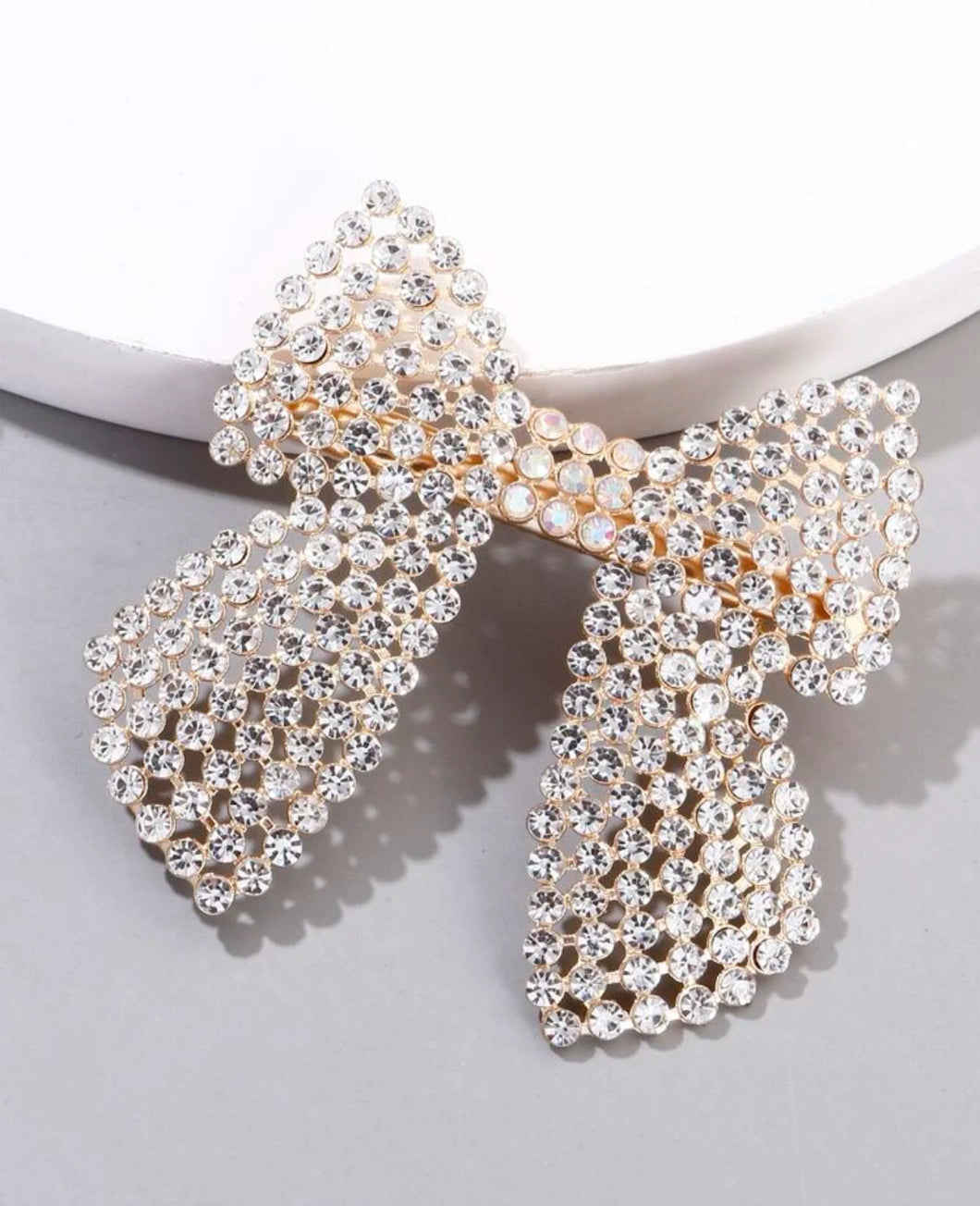 Rhinestone Bow Hair Clip