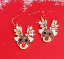 Gold Rudolph Reindeer Earrings