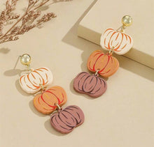 Triple Acrylic Painted Dangle Halloween Fall Pumpkins