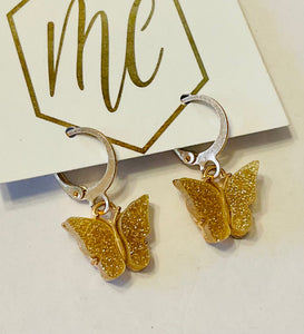 Glitter Butterfly Earrings