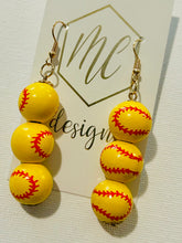 3-D Triple Sports Dangle Earrings