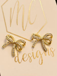 Rhinestone Bow Studs