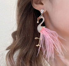 Rhinestone Flamingo Earrings