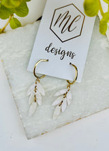 White and Gold Flaked Clay Earrings