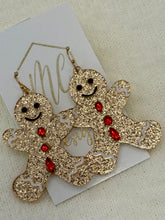 Acrylic Glitter Gingerbread Christmas Earrings