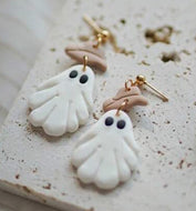 Ghost Clay Earrings Halloween