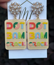 Mahjong Tile Earrings with Pearl Post