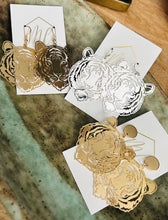 Tiger Earrings Gold and Silver Metal Filigree