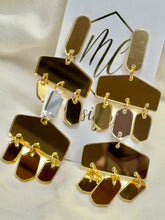 Acrylic Gold Mirrored Statement Earrings