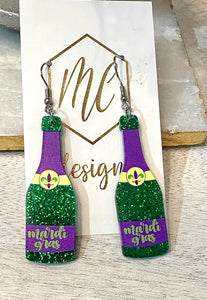 Assorted Acrylic Mardi Gras Earrings