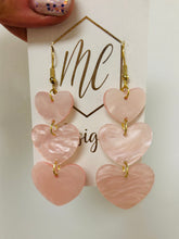 New Acrylic Heart Valentine Ascending Earrings