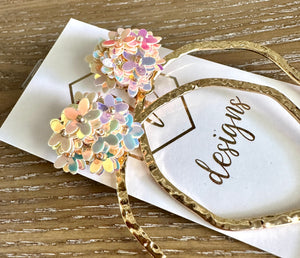 Statement Cluster of Flowers Textured Open Circle Earrings