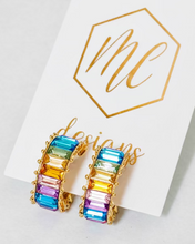 Rainbow Jewel Crystal Hoops