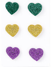Mardi Gras Acrylic Glitter Stud Earrings