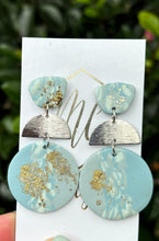 Baby Blue and Silver Clay Earrings
