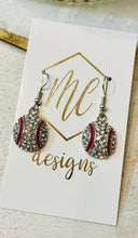 Rhinestone Baseball med/small Dangle Earrings