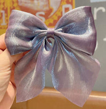 Shimmery Bow Hair Clips