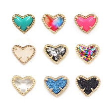 Dupe Heart Studs 3-D Jeweled