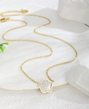 Shell Gold Flower Charm Necklace