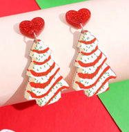 Christmas Tree Debbie Cake Earrings