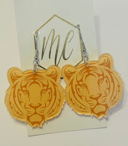 Acrylic Tiger Dangle Earrings