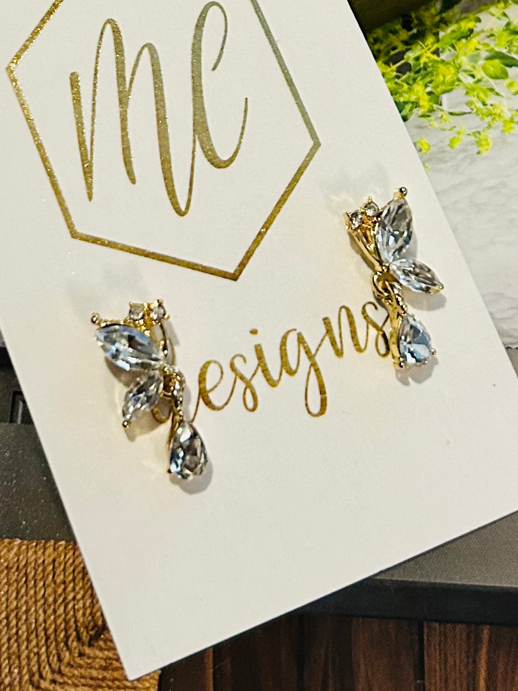 Butterfly and Flower Jewel Earrings