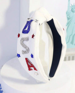 USA America Jeweled Sequin Headbands