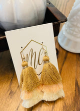 Small triple tassel earrings