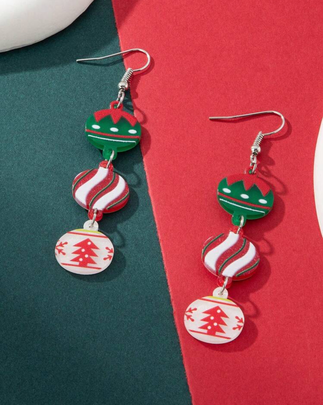 Triple Christmas Ornament Earrings