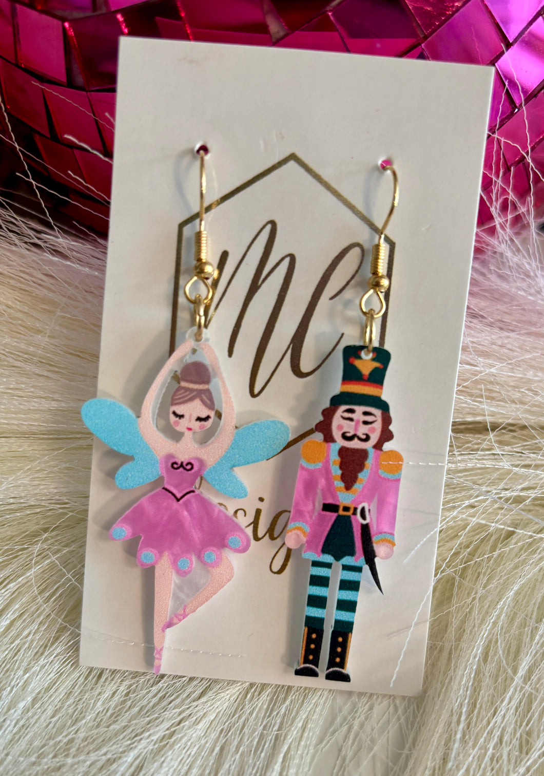 Christmas Nutcracker Mice and Ballerina Earrings