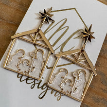 Silver & Gold Nativity Christmas Earrings