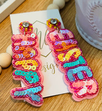 Sequin Happy Easter Earrings