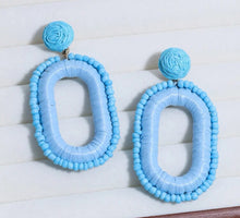 Oval Rattan Raffia Beach Ready Earrings