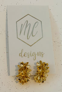 Pearl Flower Cluster Hoops Weddings