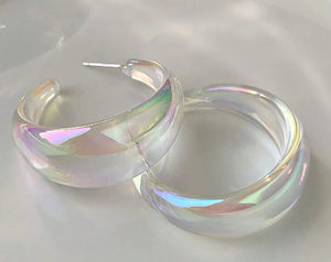 Iridescent Hoop Earrings