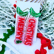 Fun Glitter Merry Christmas Earrings
