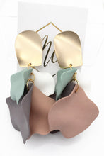 Gold Dangle Flower Petal Earring
