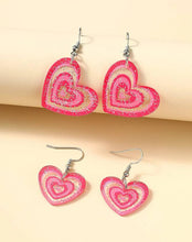 Acrylic Pink Heart Earrings