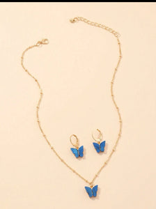 Butterfly Necklace and Earring Set