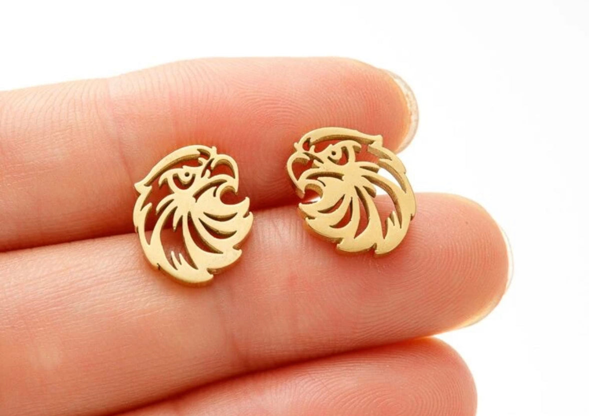 Golden Eagle Stud Earrings MCDesignsllc