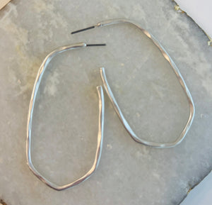 Hexagon Oval Matte Hoops Minimalistic