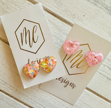 Glitter Confetti Valentine Heart Studs