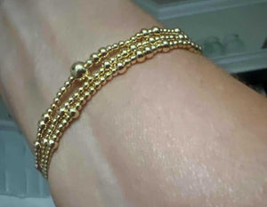 Simple Tiny Beaeded Gold Bracelet
